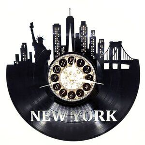 NEW YORK GIANTS vinyl record wall clock